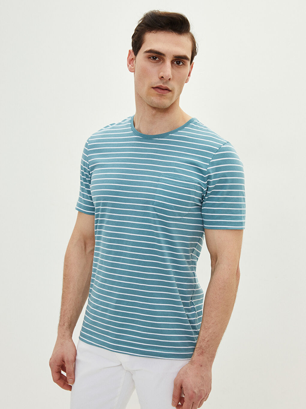 Футболка Мужская Джерси В Полоску С Короткими Рукавами И Круглым Вырезом