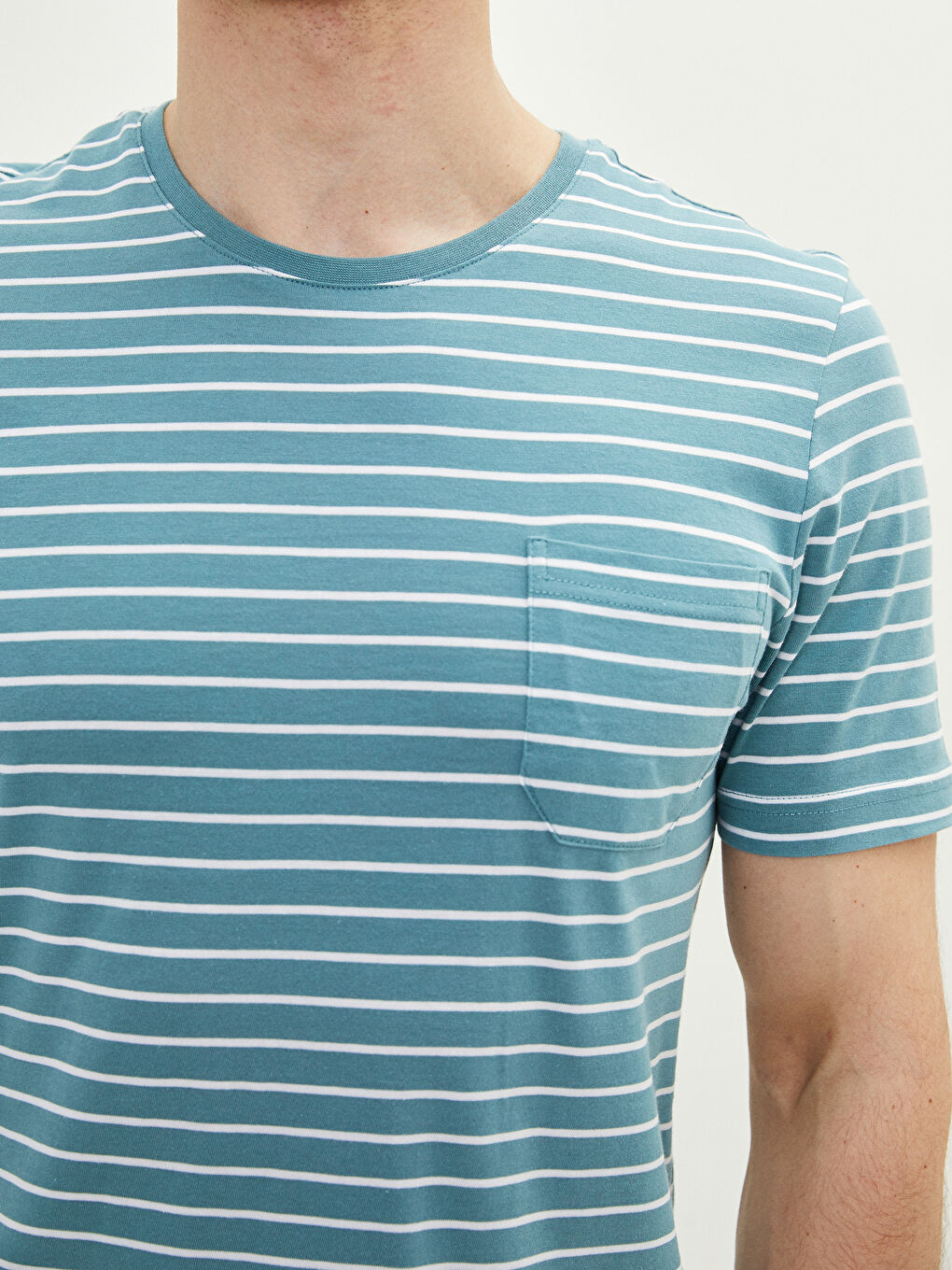 Футболка Мужская Джерси В Полоску С Короткими Рукавами И Круглым Вырезом-3