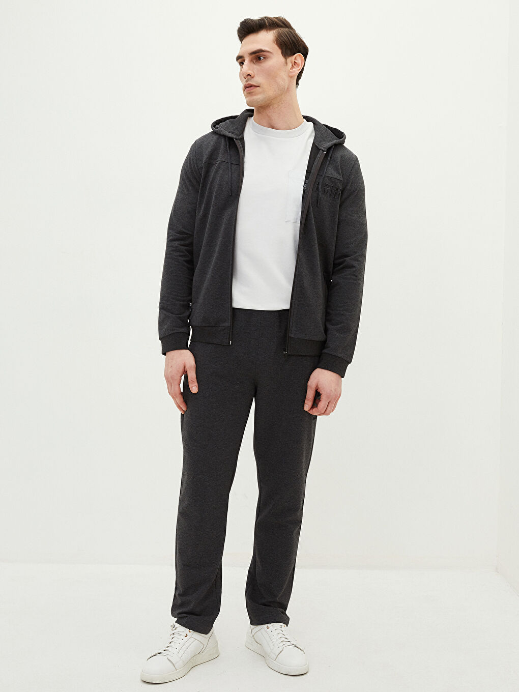 Relaxed Fit Hooded Long Sleeve Men's Sports Cardigan-5