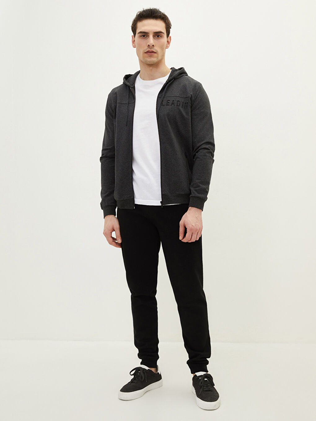 Relaxed Fit Hooded Long Sleeve Men's Sports Cardigan-4