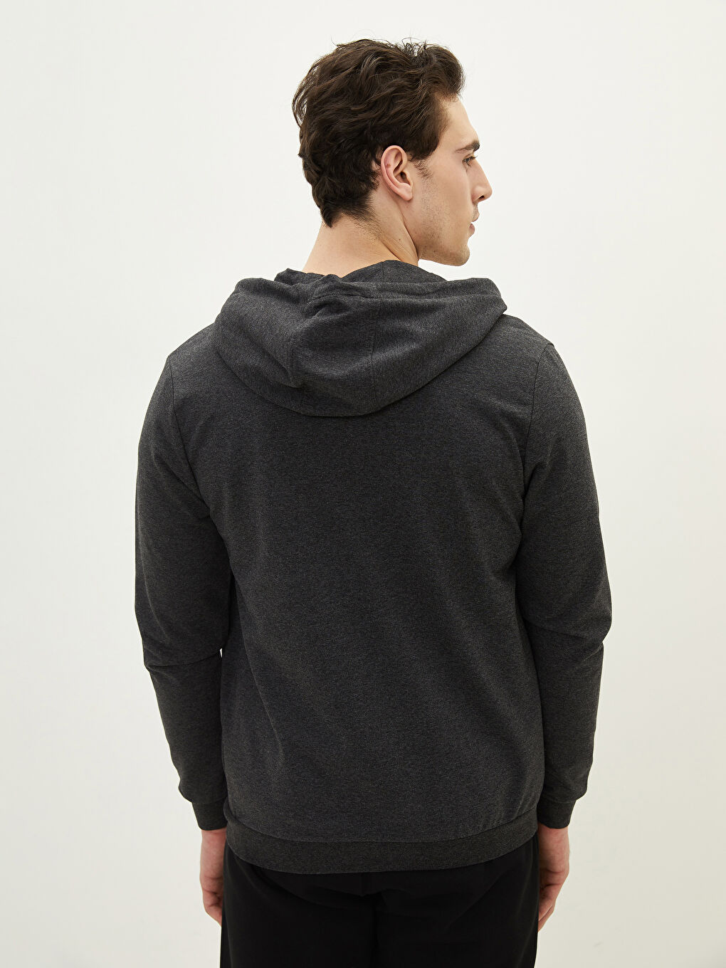 Relaxed Fit Hooded Long Sleeve Men's Sports Cardigan-8