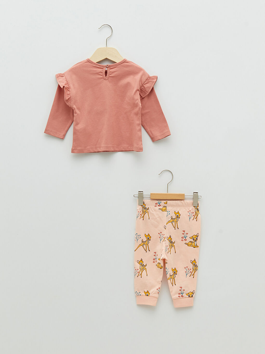 LC Waikiki Crew Neck Long Sleeve Bambi Printed Baby Girls' Pyjama Set -S20898Z1-GSP