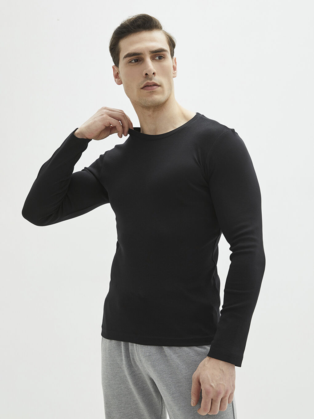 LCWAIKIKI Classic Crew Neck Long Sleeve Basic Men's T-shirt -S20902Z8-CVL