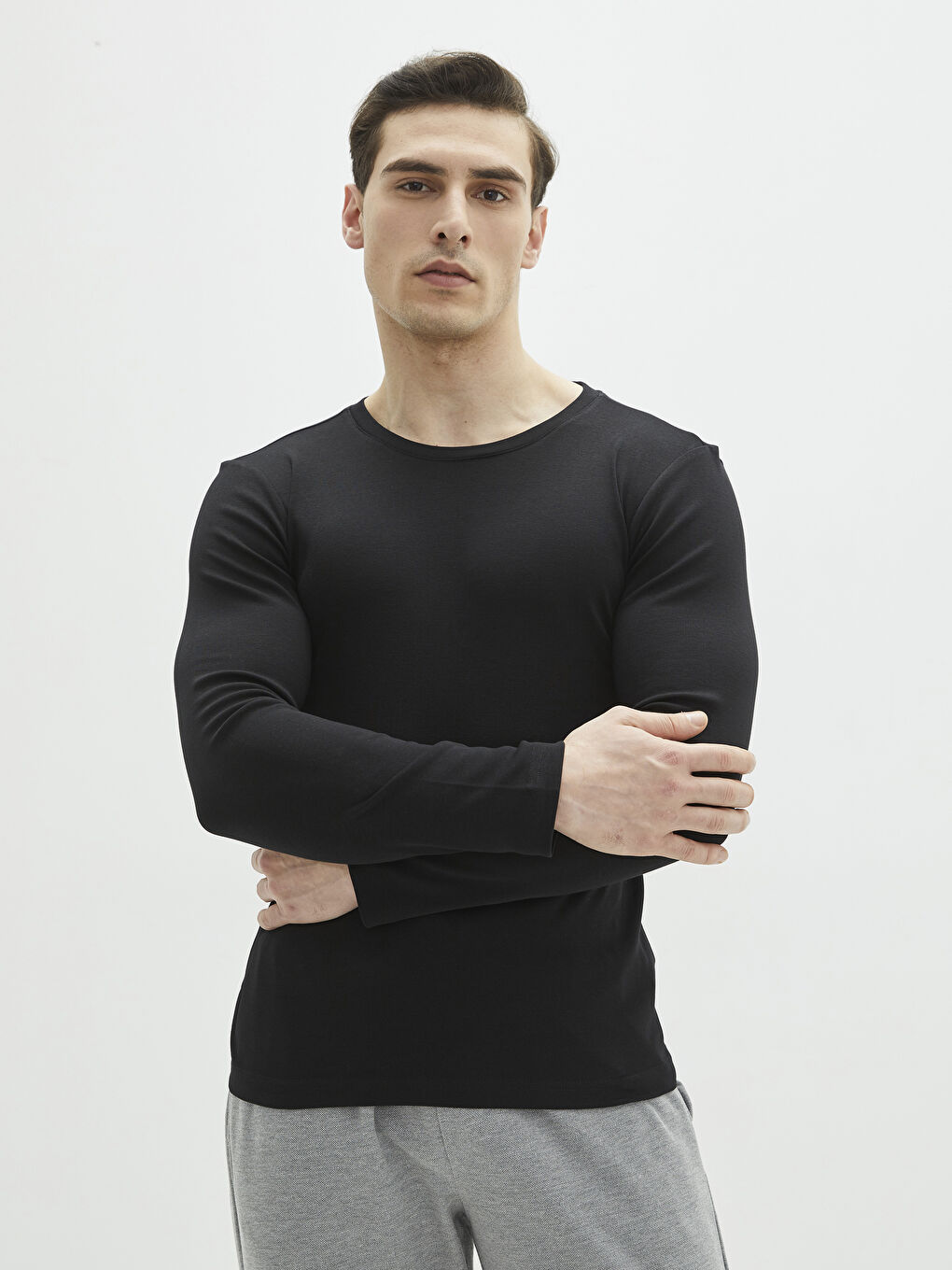LCWAIKIKI Classic Crew Neck Long Sleeve Basic Men's T-shirt -S20902Z8-CVL