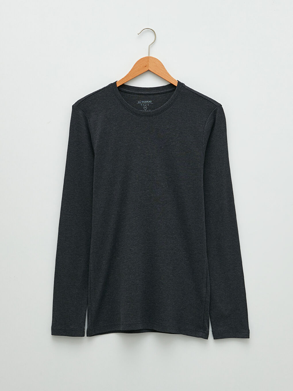 Tricou Basic cu Mânecă Lungă și Guler Rotund pentru Bărbați-5