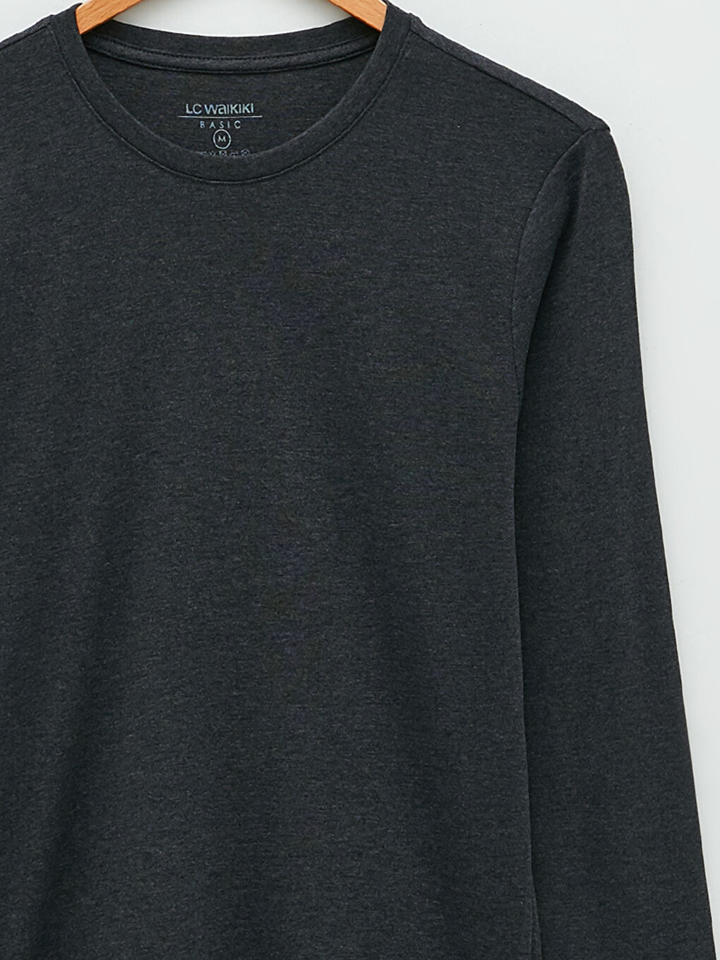 Tricou Basic cu Mânecă Lungă și Guler Rotund pentru Bărbați-7