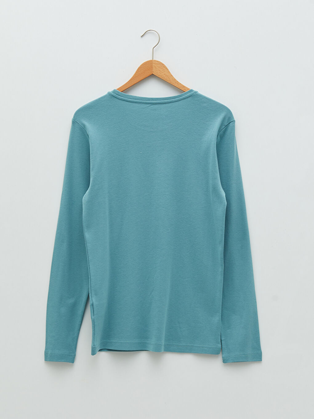 Yeşil Bisiklet Yaka Uzun Kollu Basic Erkek Tişört-6