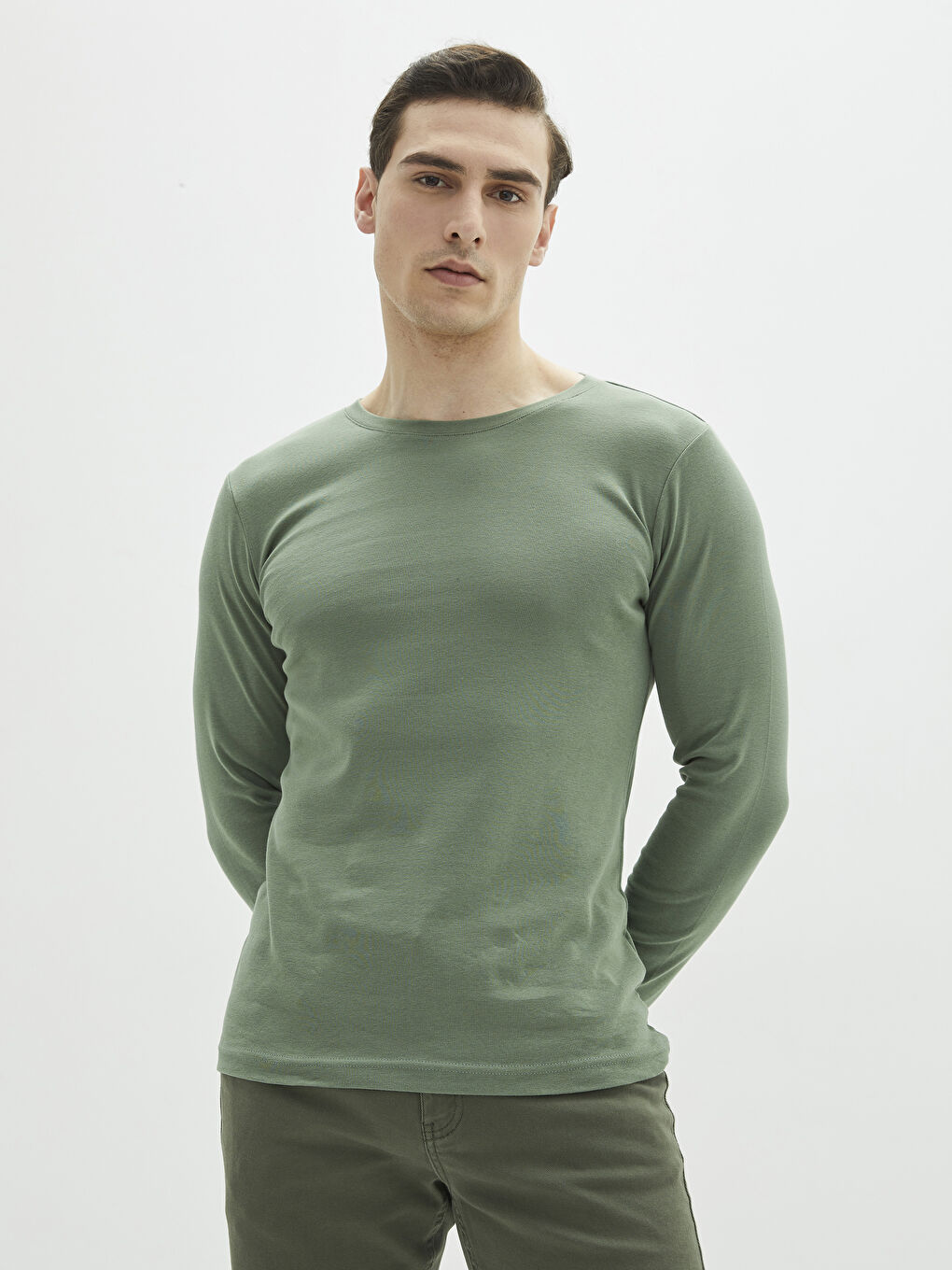 LCWAIKIKI Classic Crew Neck Long Sleeve Basic Men's T-shirt -S20902Z8-QA5