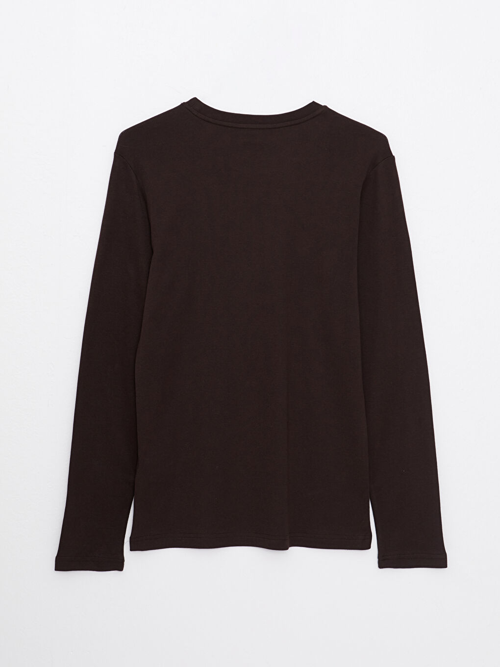 Kahverengi Bisiklet Yaka Uzun Kollu Basic Erkek Tişört-6