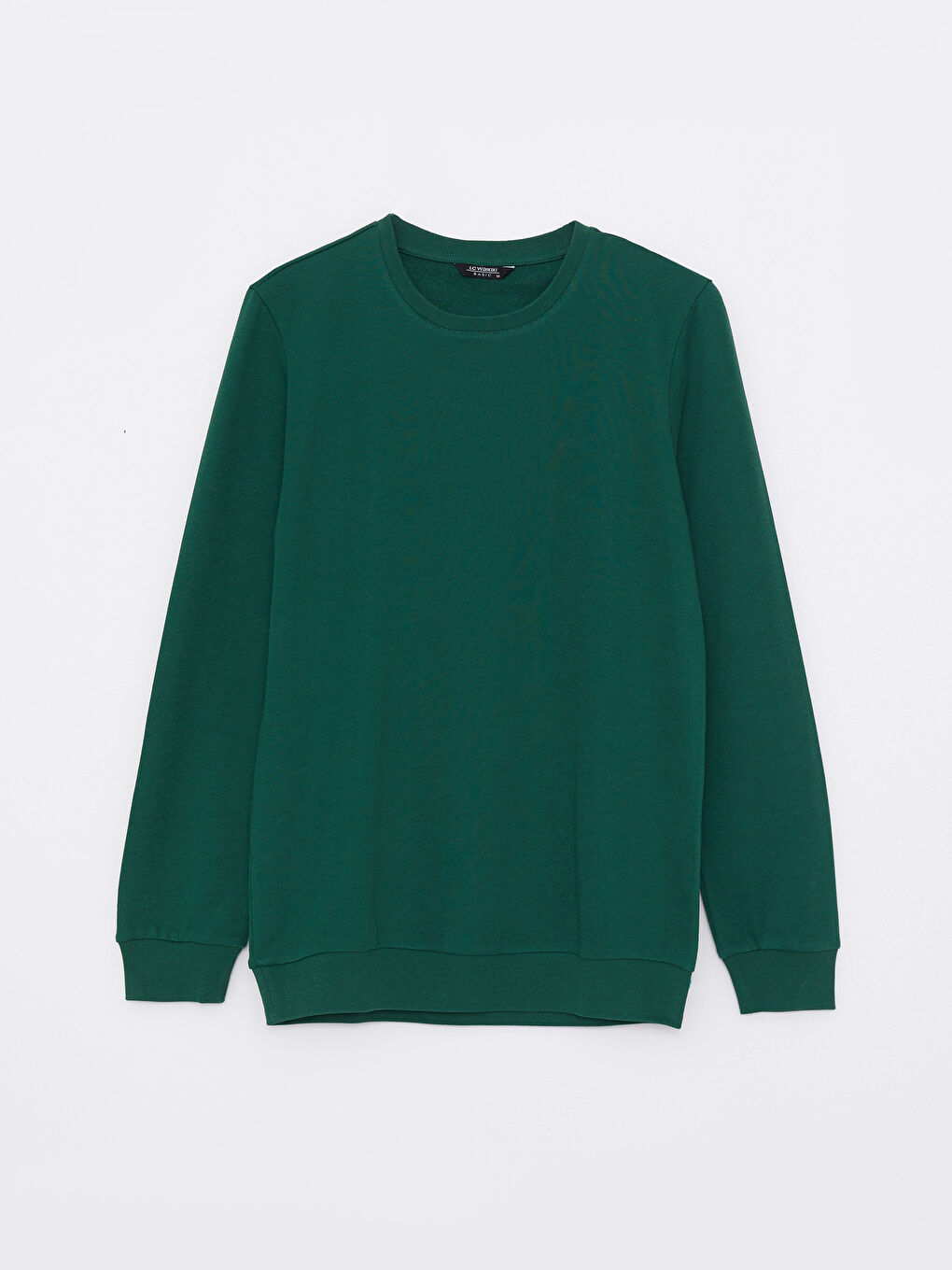 Yeşil Bisiklet Yaka Uzun Kollu Erkek Sweatshirt-5