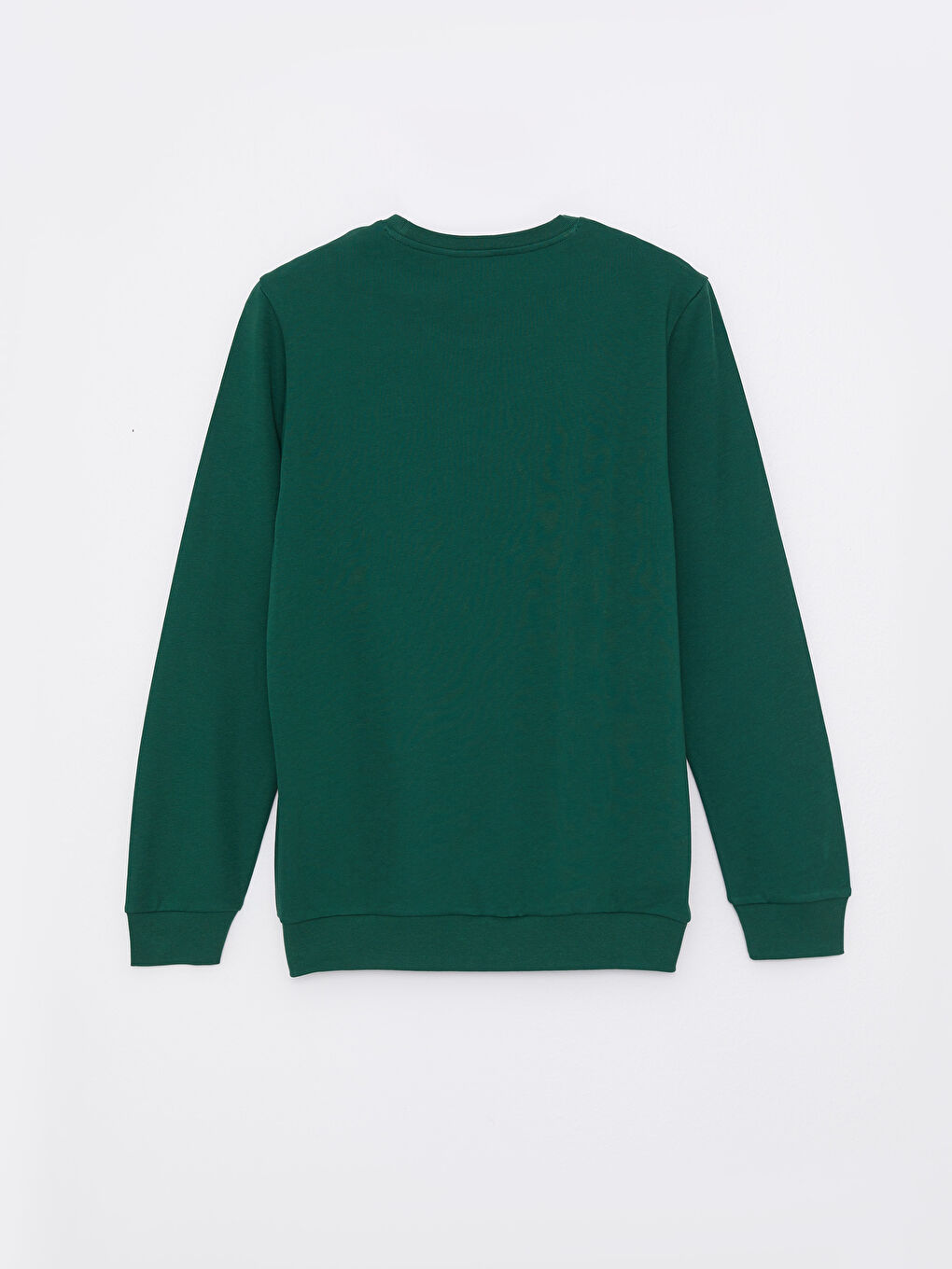 Yeşil Bisiklet Yaka Uzun Kollu Erkek Sweatshirt-6