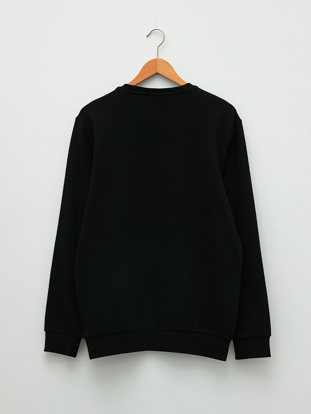 Siyah Bisiklet Yaka Uzun Kollu Erkek Sweatshirt-6