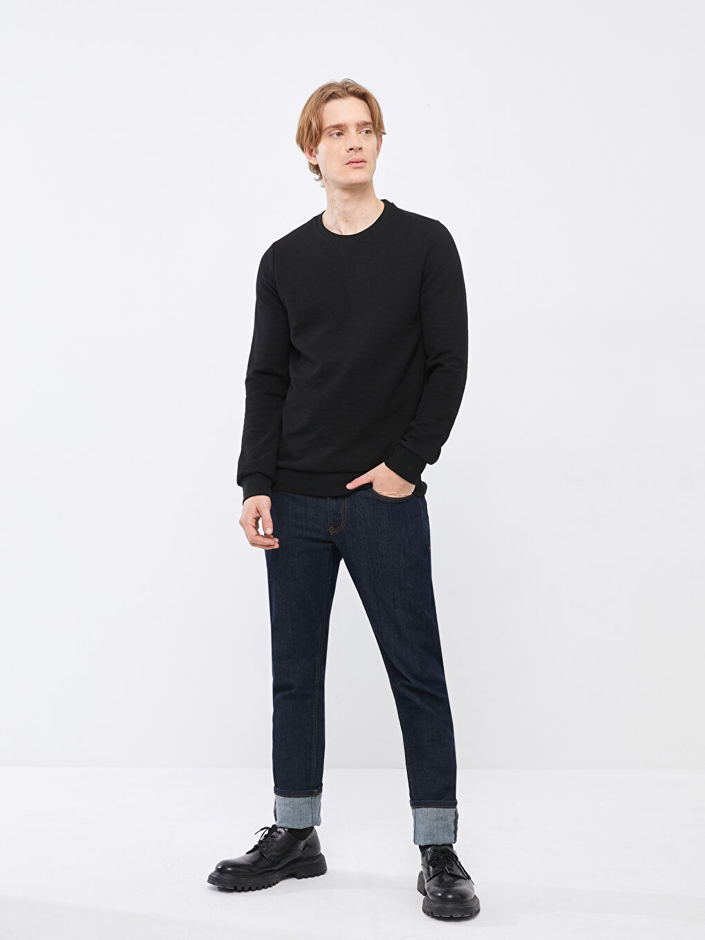 Crew Neck Long Sleeve Men's Sweatshirt-2