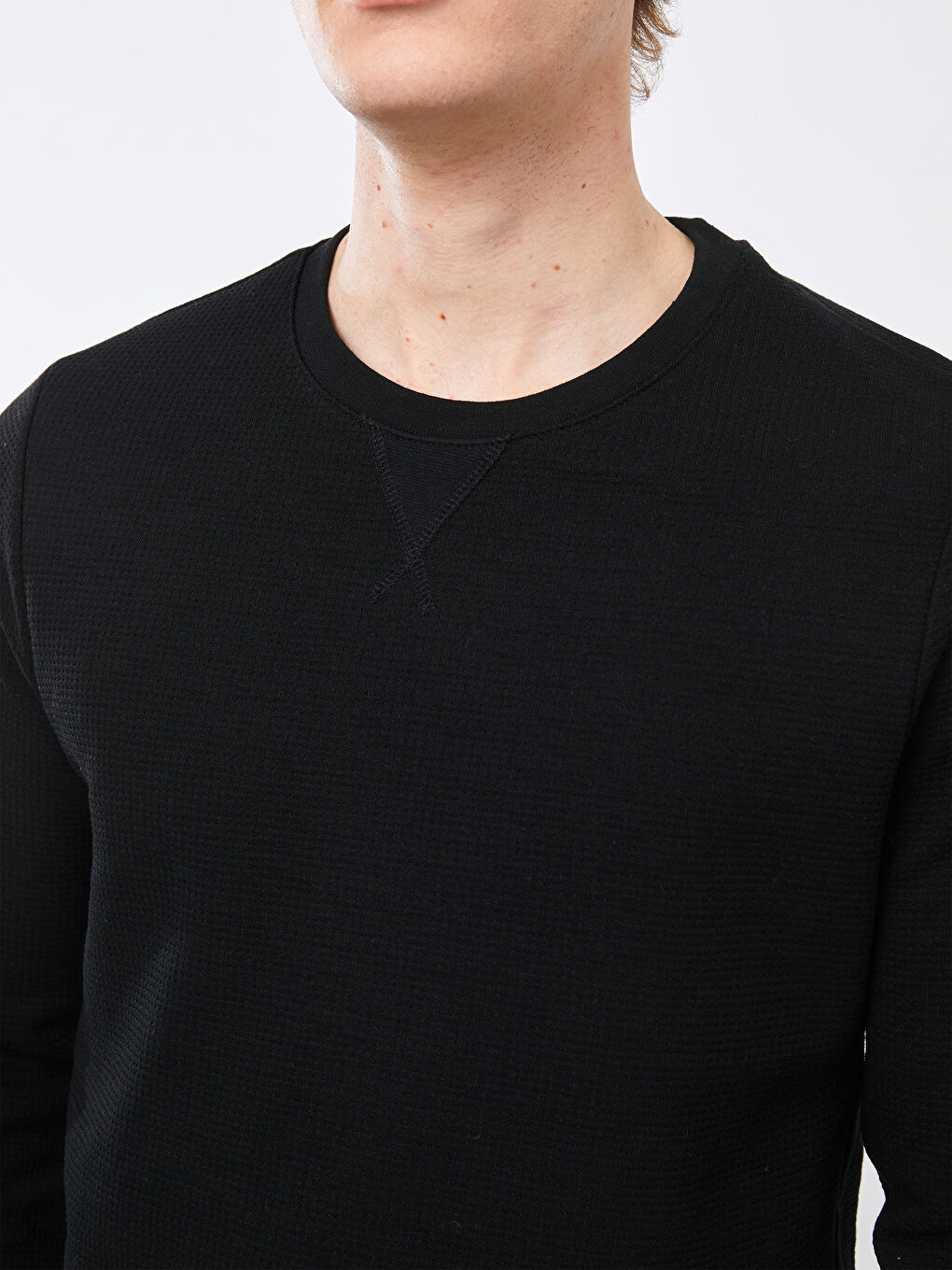 Crew Neck Long Sleeve Men's Sweatshirt-3