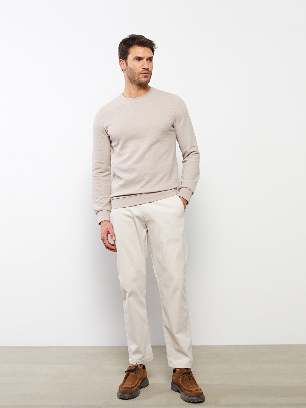 Crew Neck Long Sleeve Men's Sweatshirt-1