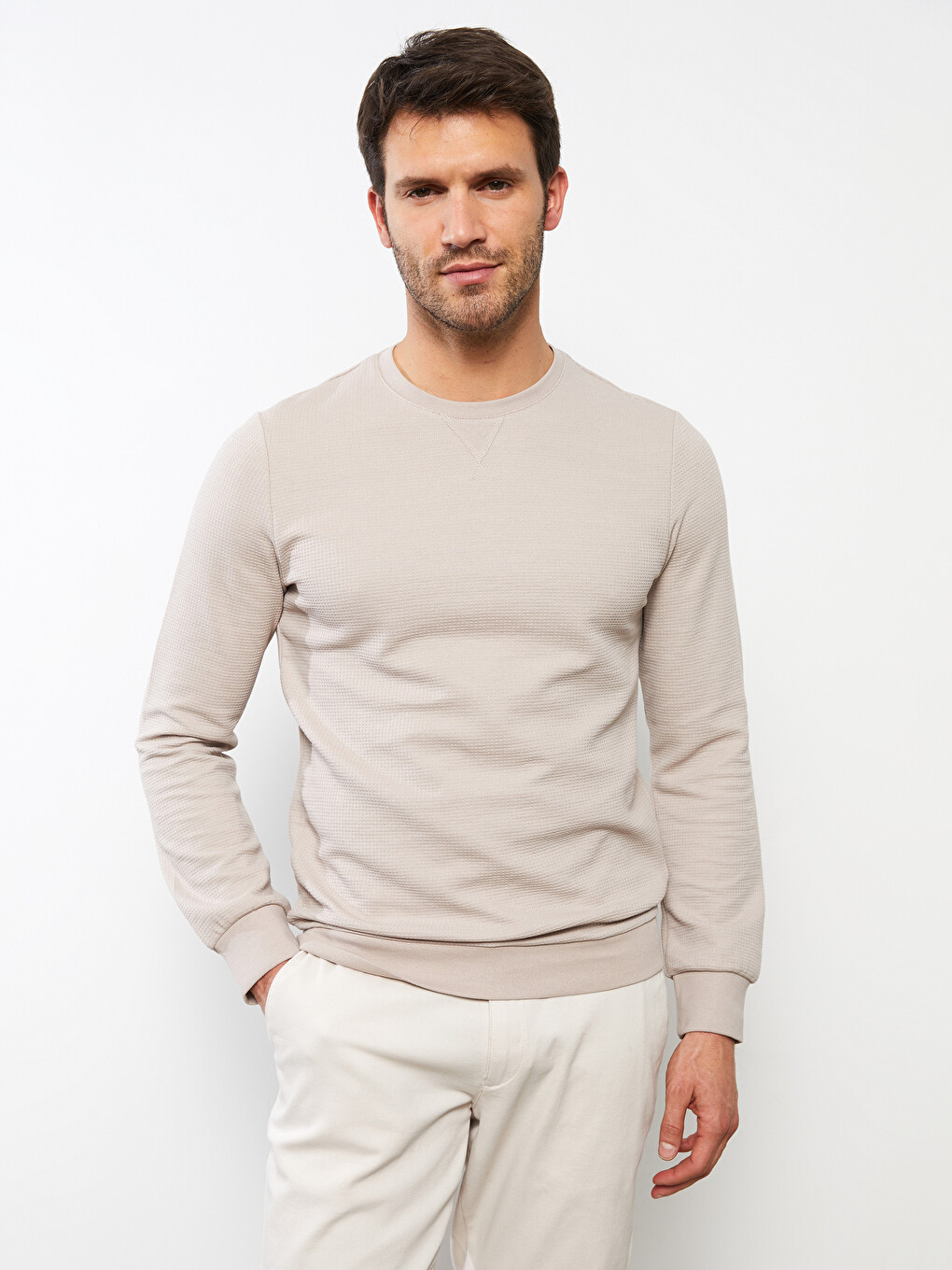 Crew Neck Long Sleeve Men's Sweatshirt-2