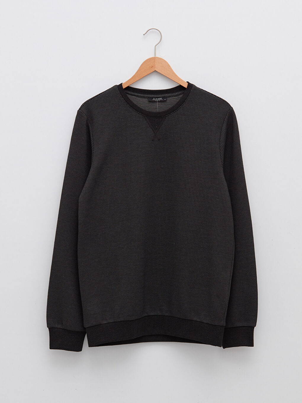 Antrasit Bisiklet Yaka Uzun Kollu Erkek Sweatshirt-5