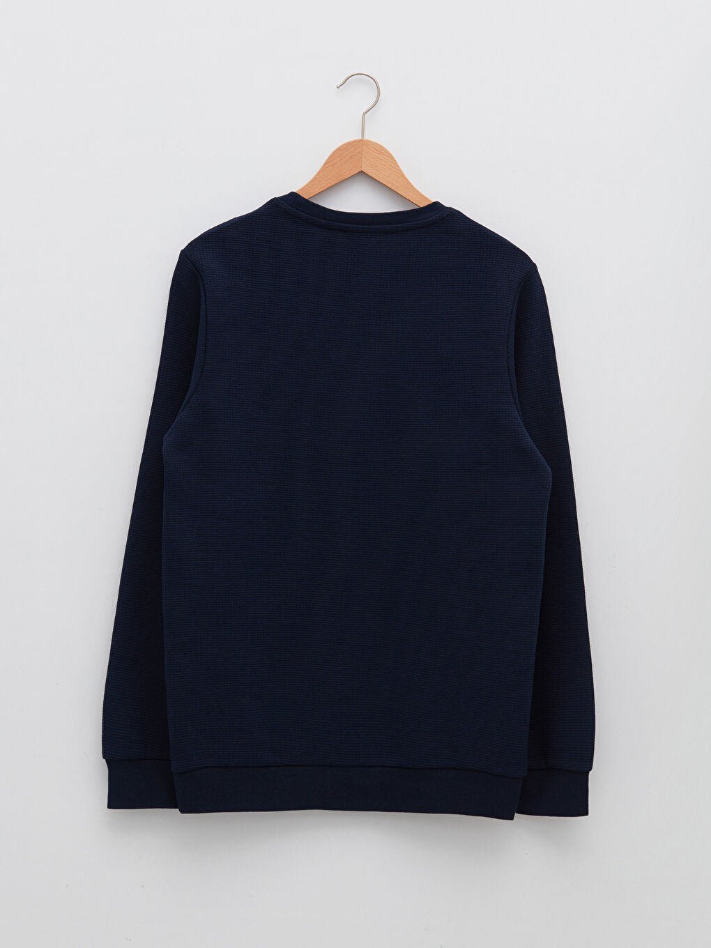 Ерлерге арналған ұзын жеңді дөңгелек жағалы свитшот-6