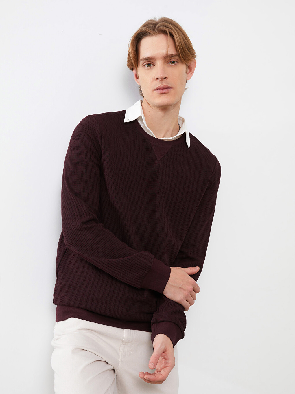 Crew Neck Long Sleeve Men's Sweatshirt-1