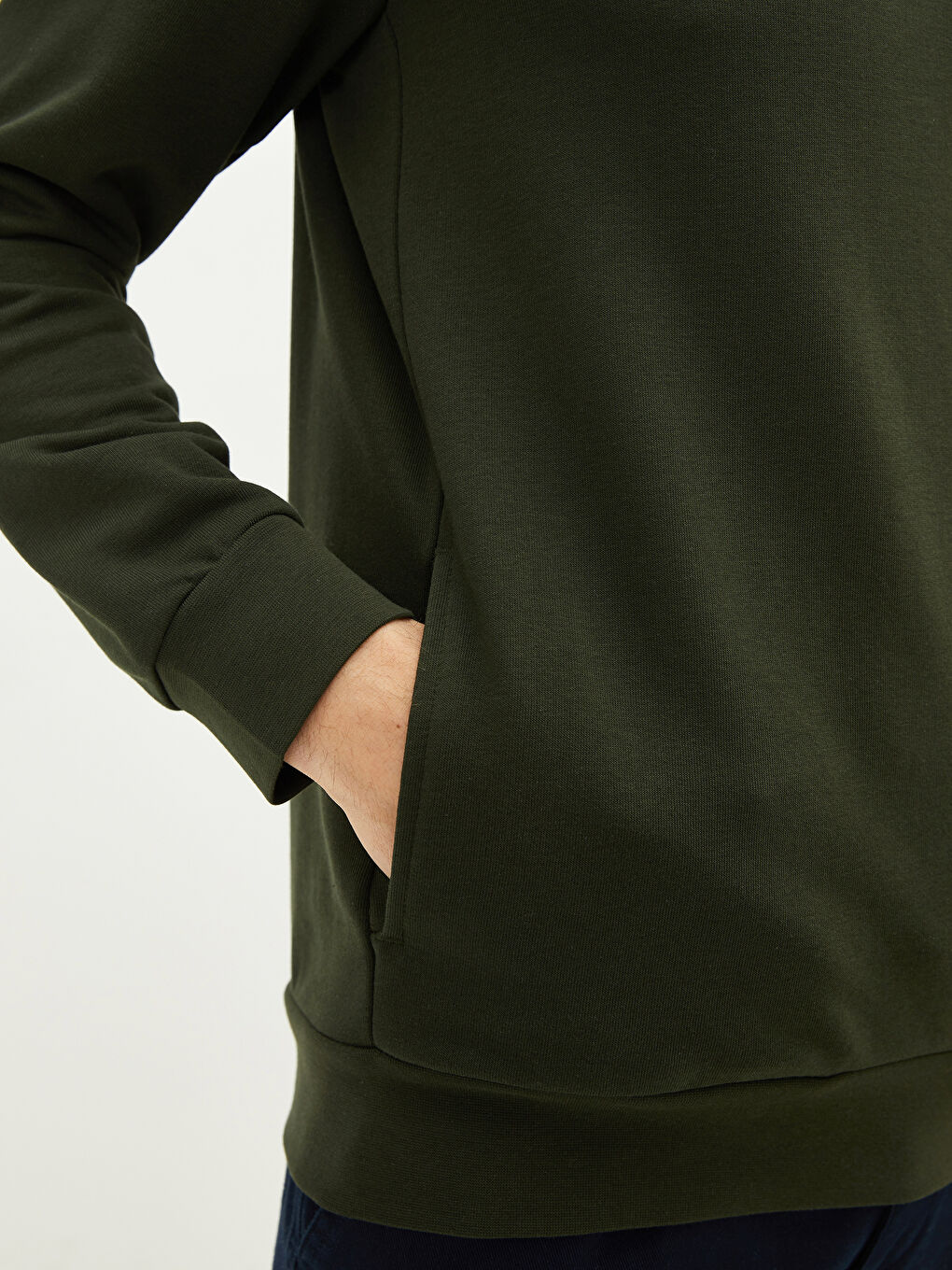 Basic Men's Hooded Hoodie with Long Sleeve -S20910Z8-JET