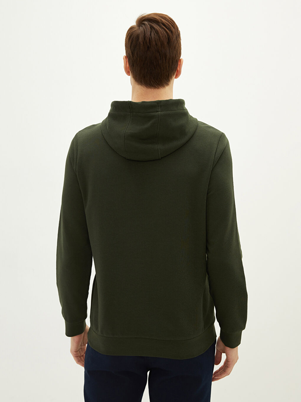 Basic Men's Hooded Hoodie with Long Sleeve -S20910Z8-JET