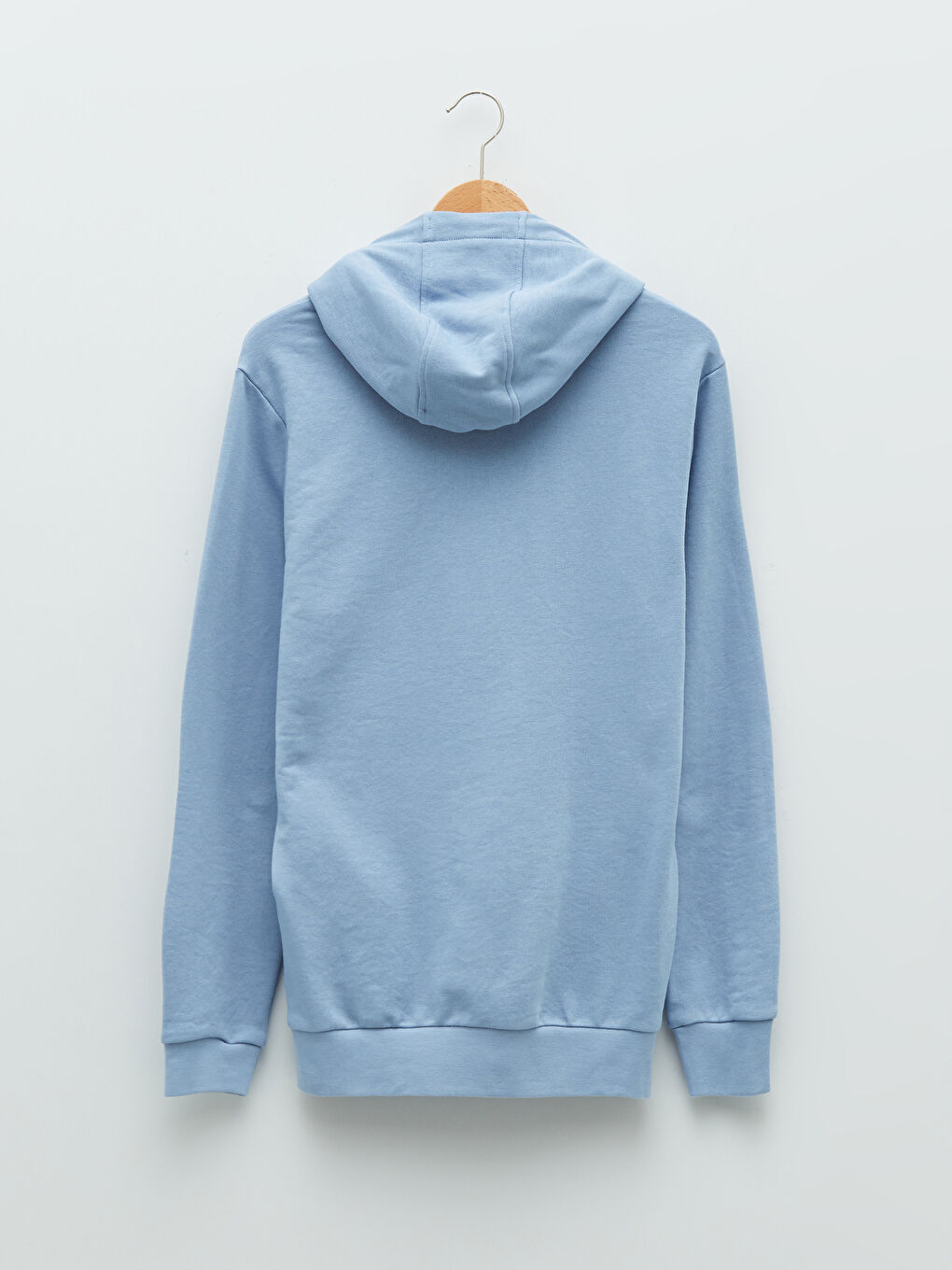 Mavi Uzun Kollu Basic Erkek Hoodie-6