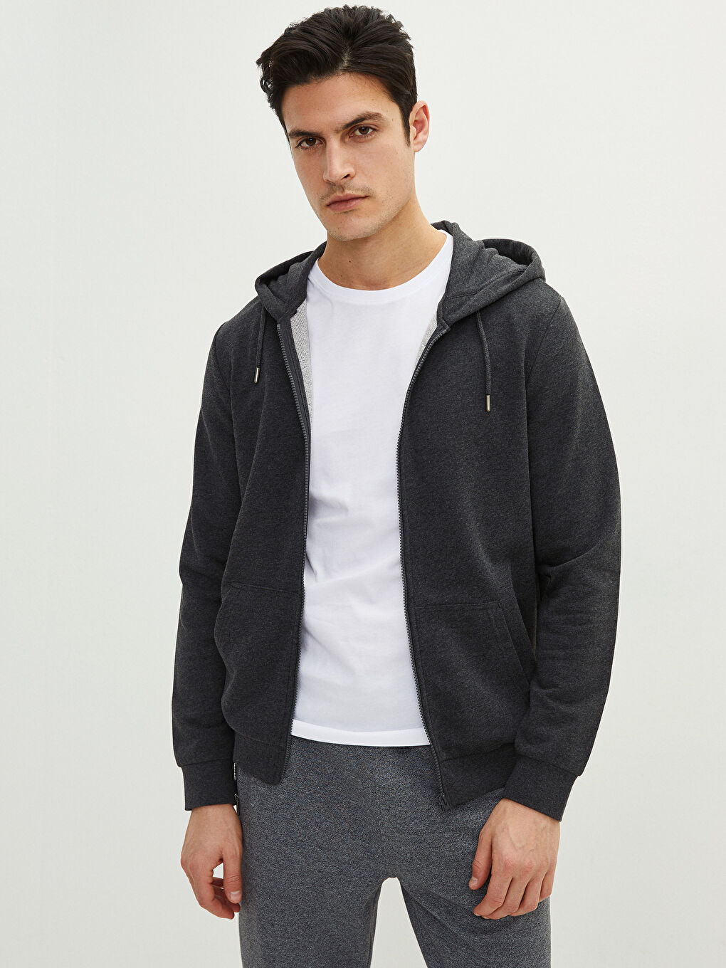 Hooded Zipper Men's Sweatshirt-1
