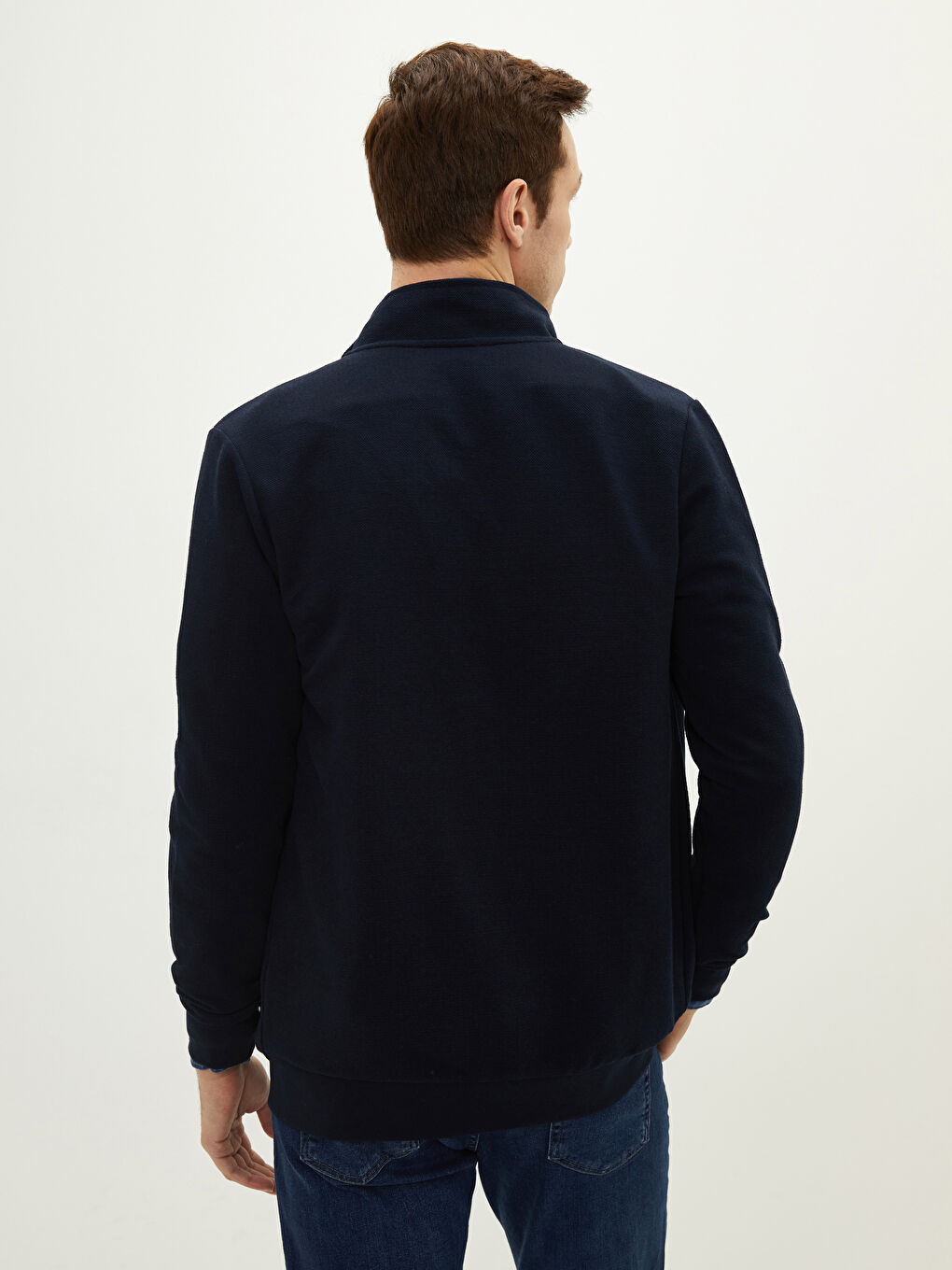 سويت شيرت كم طويل ياقة قمع مريح للرجال-4