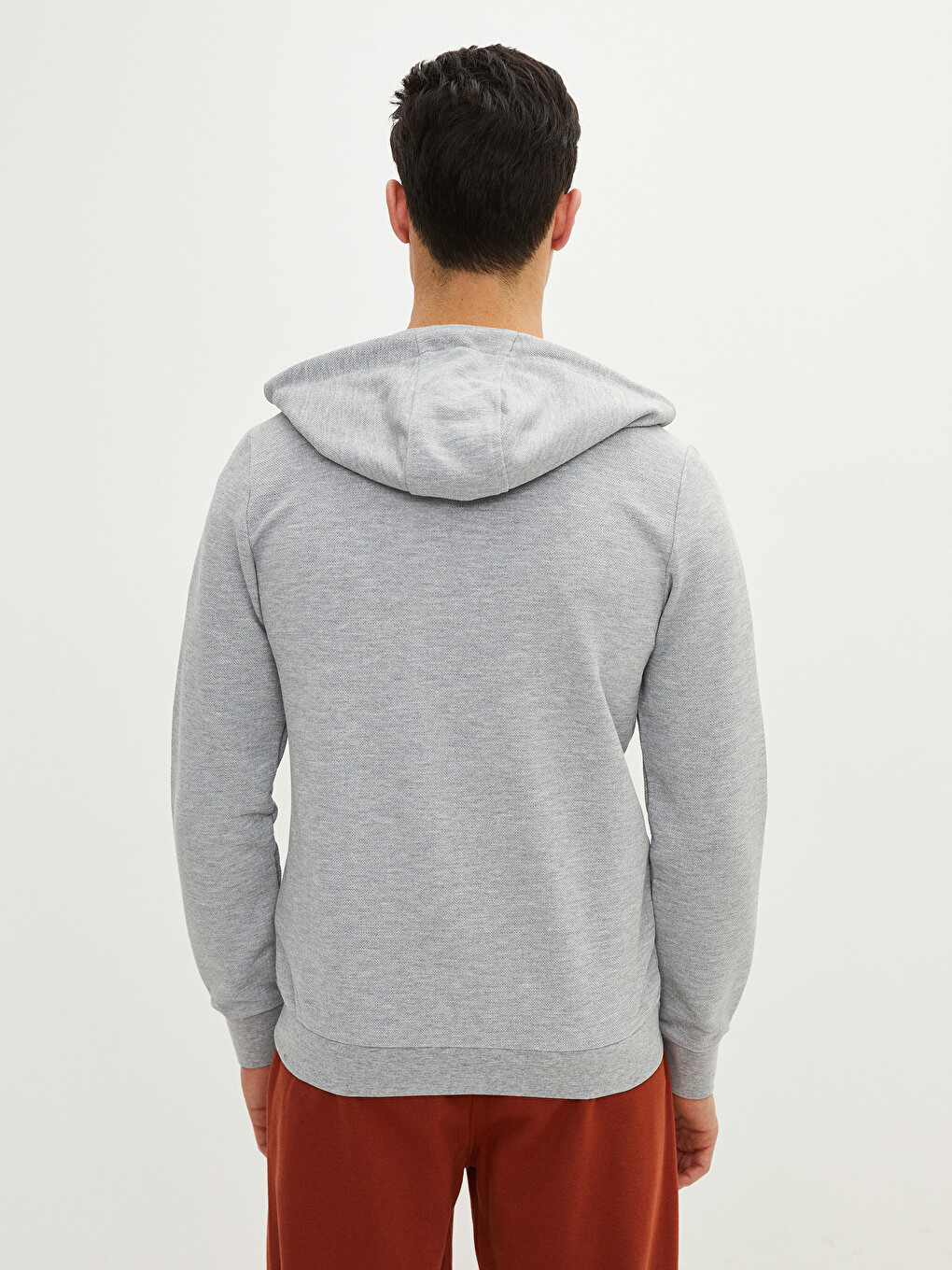 Hooded Long Sleeve Men's Zip-up Sweatshirt-4