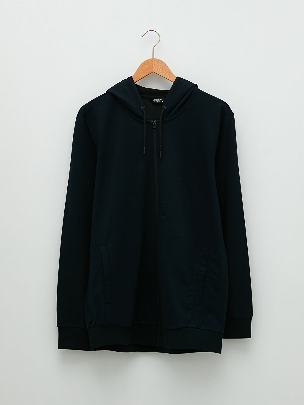 LCWAIKIKI Basic Lacivert Kapüşonlu Uzun Kollu Erkek Fermuarlı Sweatshirt - 6