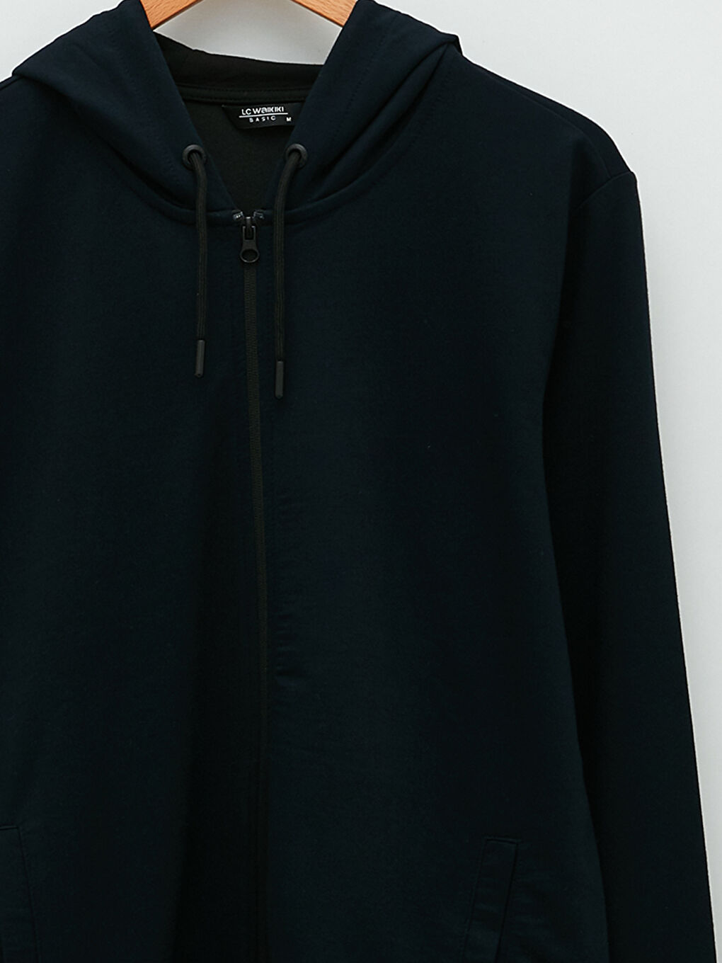 LCWAIKIKI Basic Lacivert Kapüşonlu Uzun Kollu Erkek Fermuarlı Sweatshirt - 8
