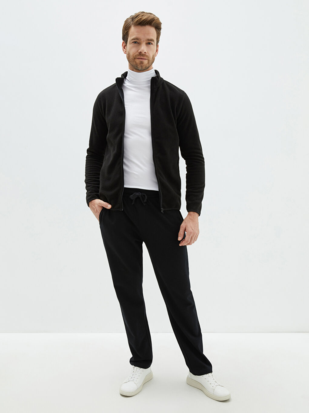 Siyah Standart Kalıp Erkek Eşofman Altı