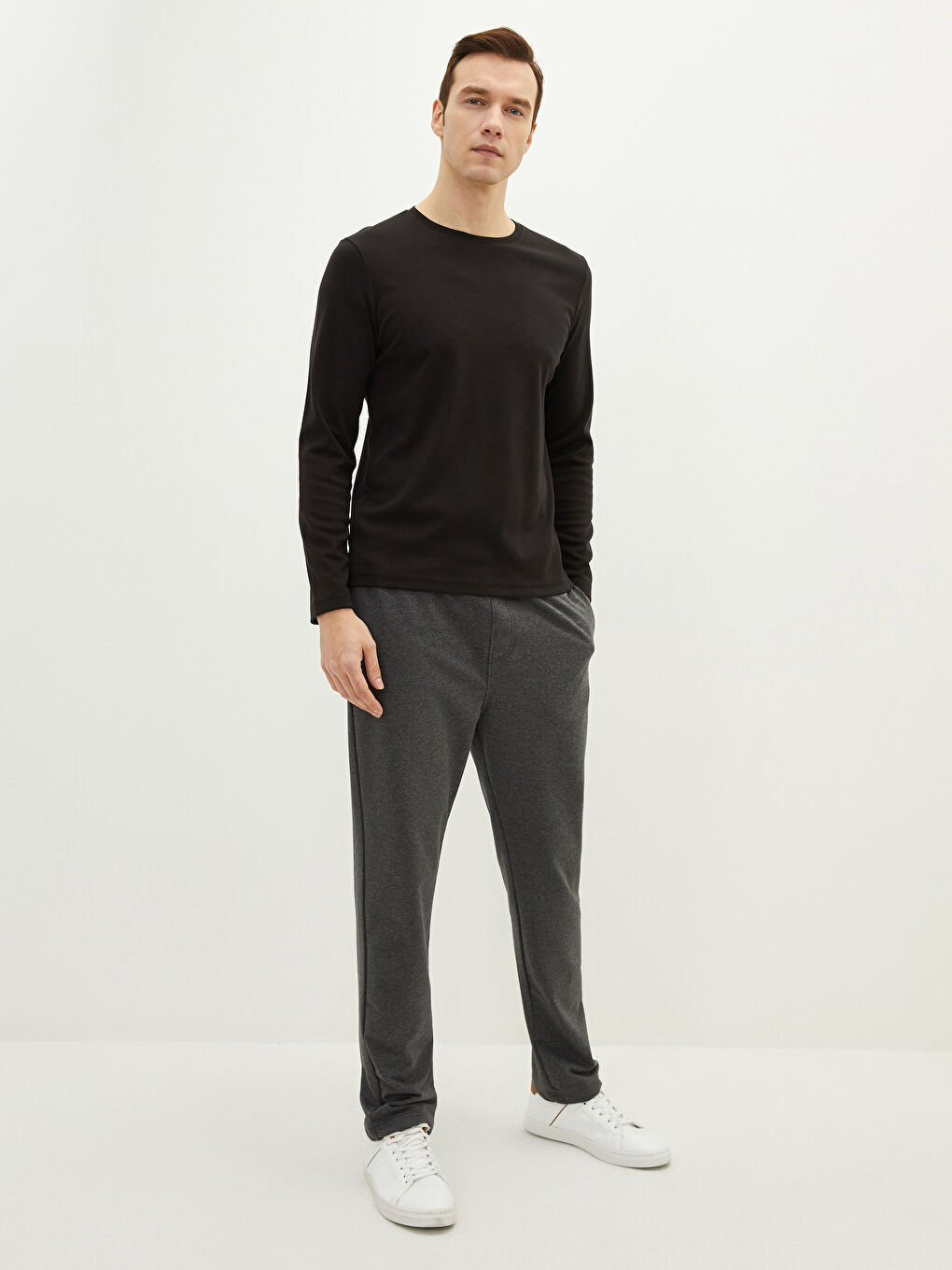 Antrasit Standart Kalıp Erkek Eşofman Altı-1