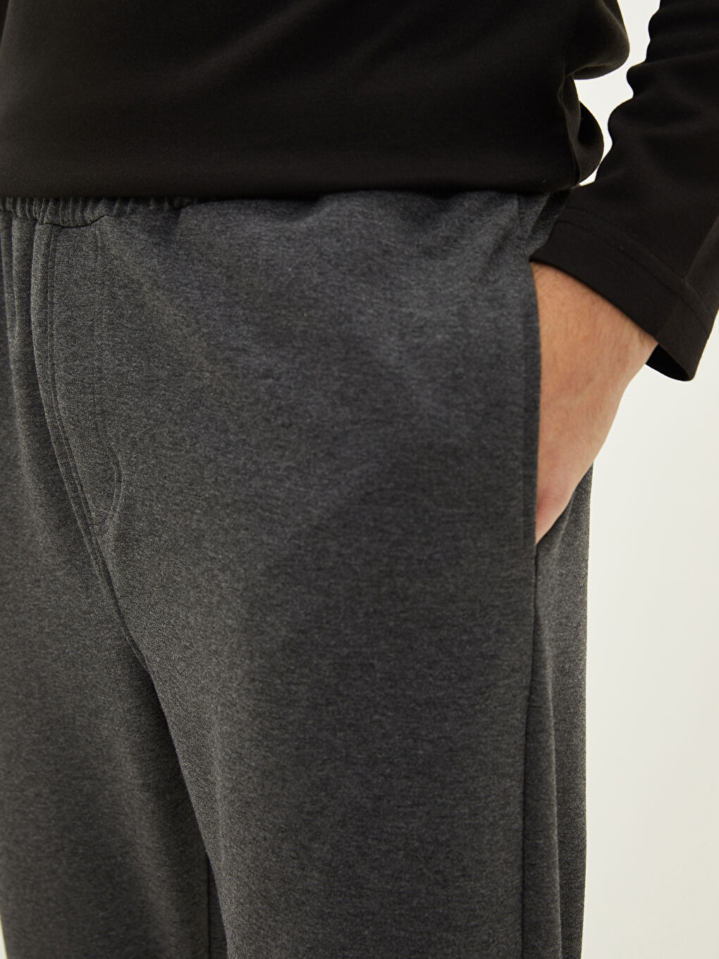 Antrasit Standart Kalıp Erkek Eşofman Altı-2