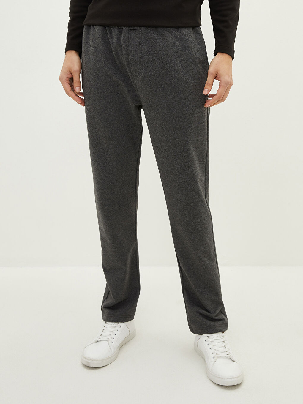 Antrasit Standart Kalıp Erkek Eşofman Altı-3