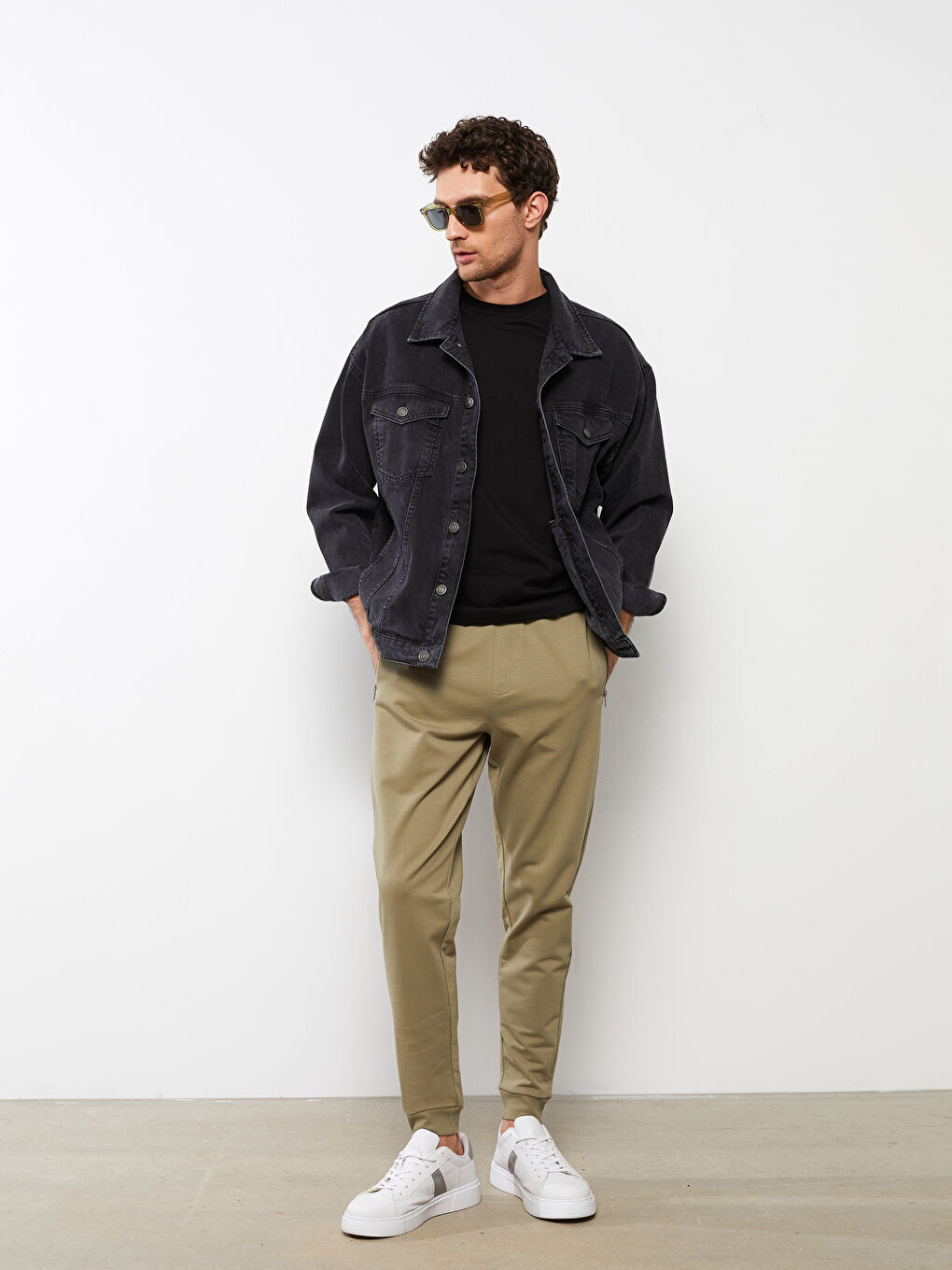 Haki Standart Kalıp Jogger Erkek Eşofman Altı