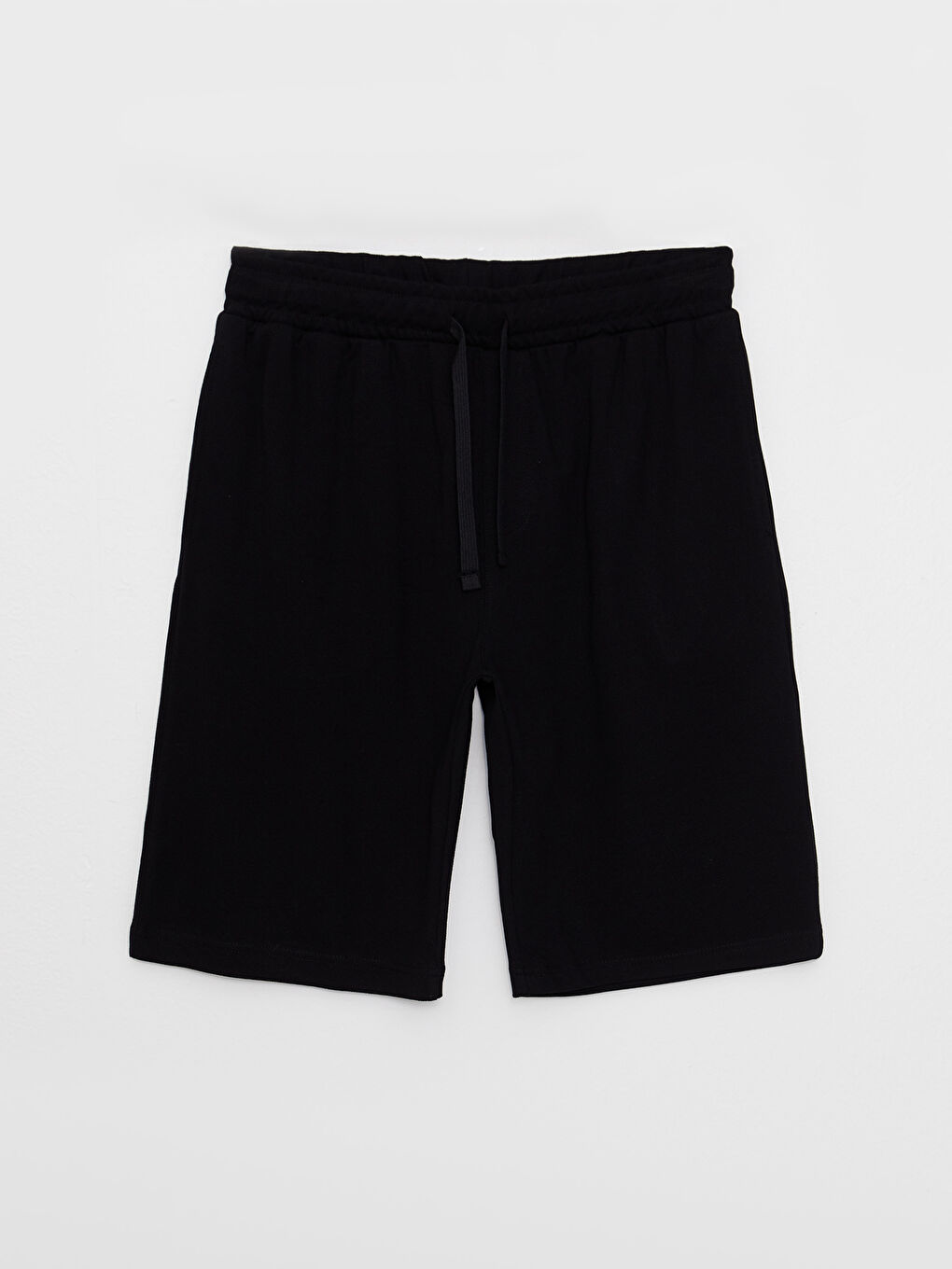 Siyah Standart Kalıp Pike Erkek Şort-6