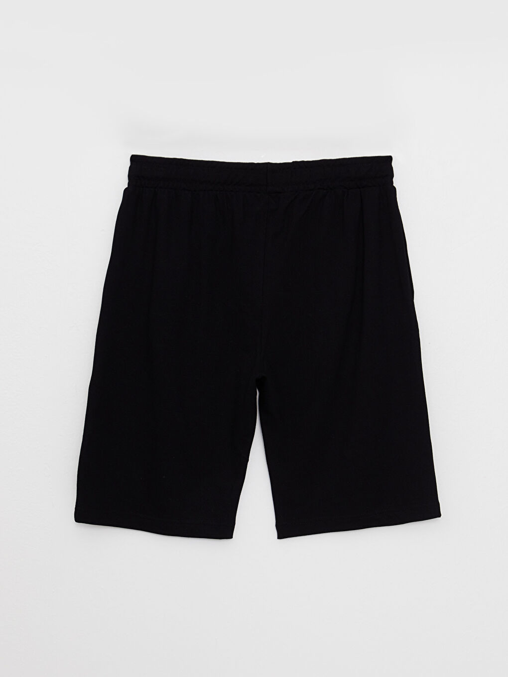 Siyah Standart Kalıp Pike Erkek Şort-7