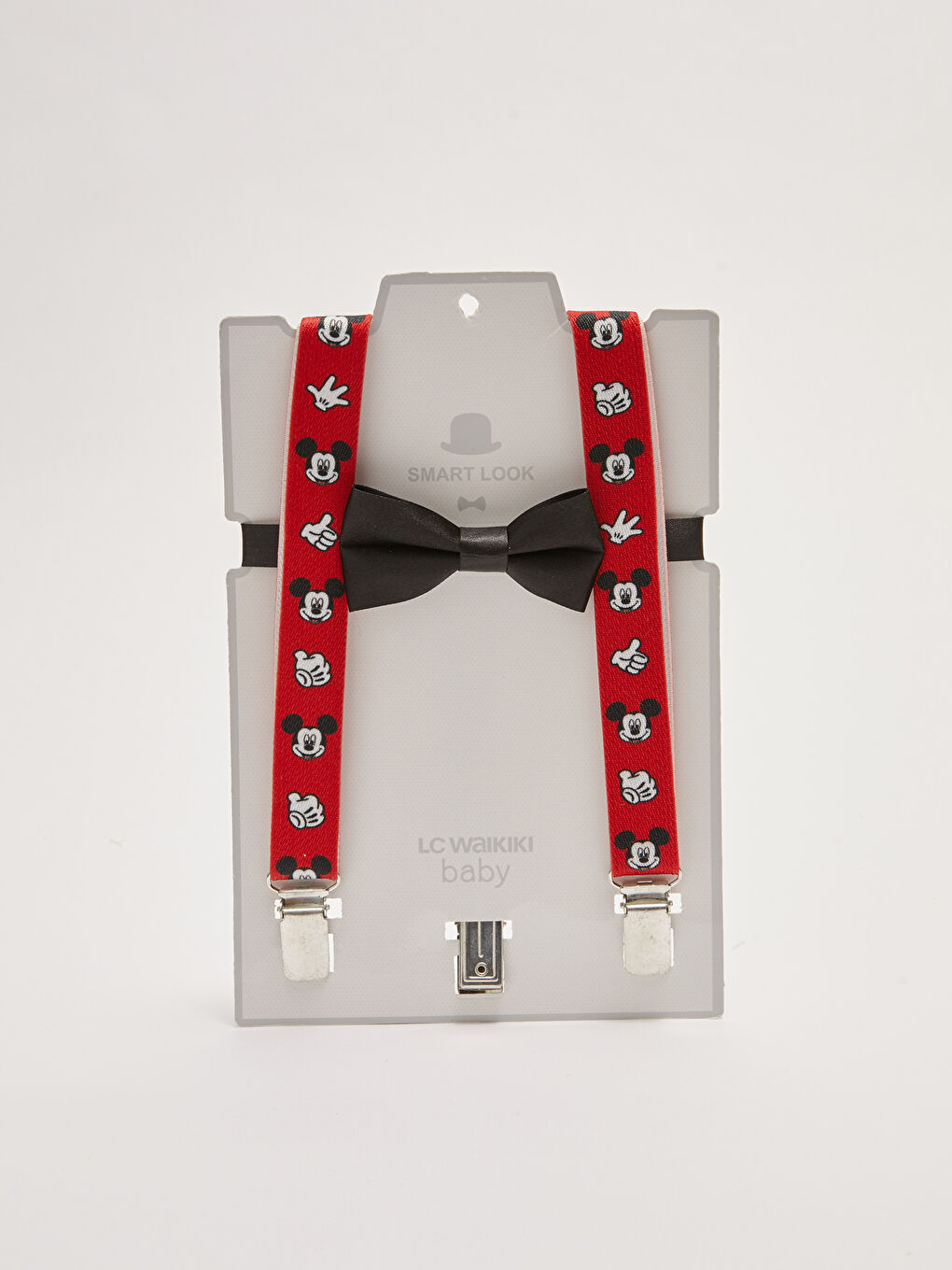 Mickey Mouse Printed Baby Boys' Suspenders and Bow Tie 2 Pack Set