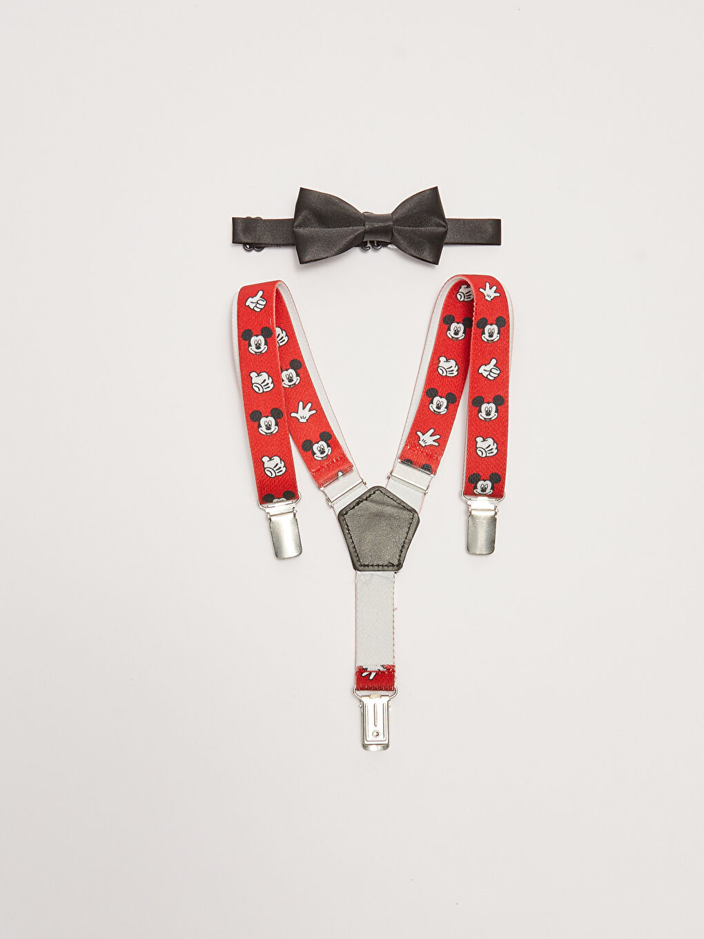 Mickey Mouse Printed Baby Boys' Suspenders and Bow Tie 2 Pack Set-1