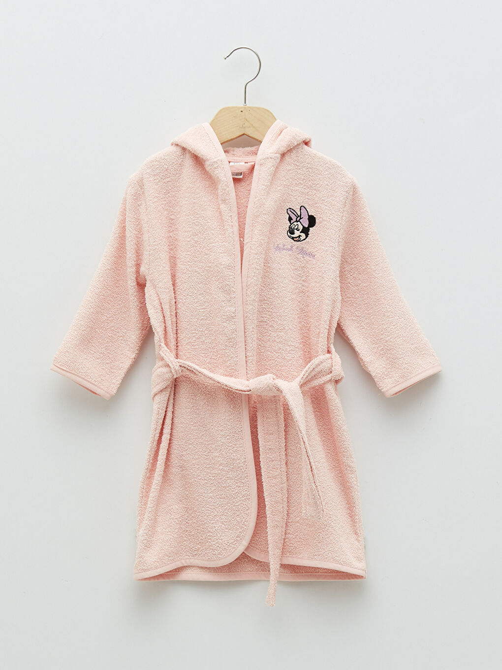 Peignoir bébé à capuche à manches longues Minnie Mouse brodé