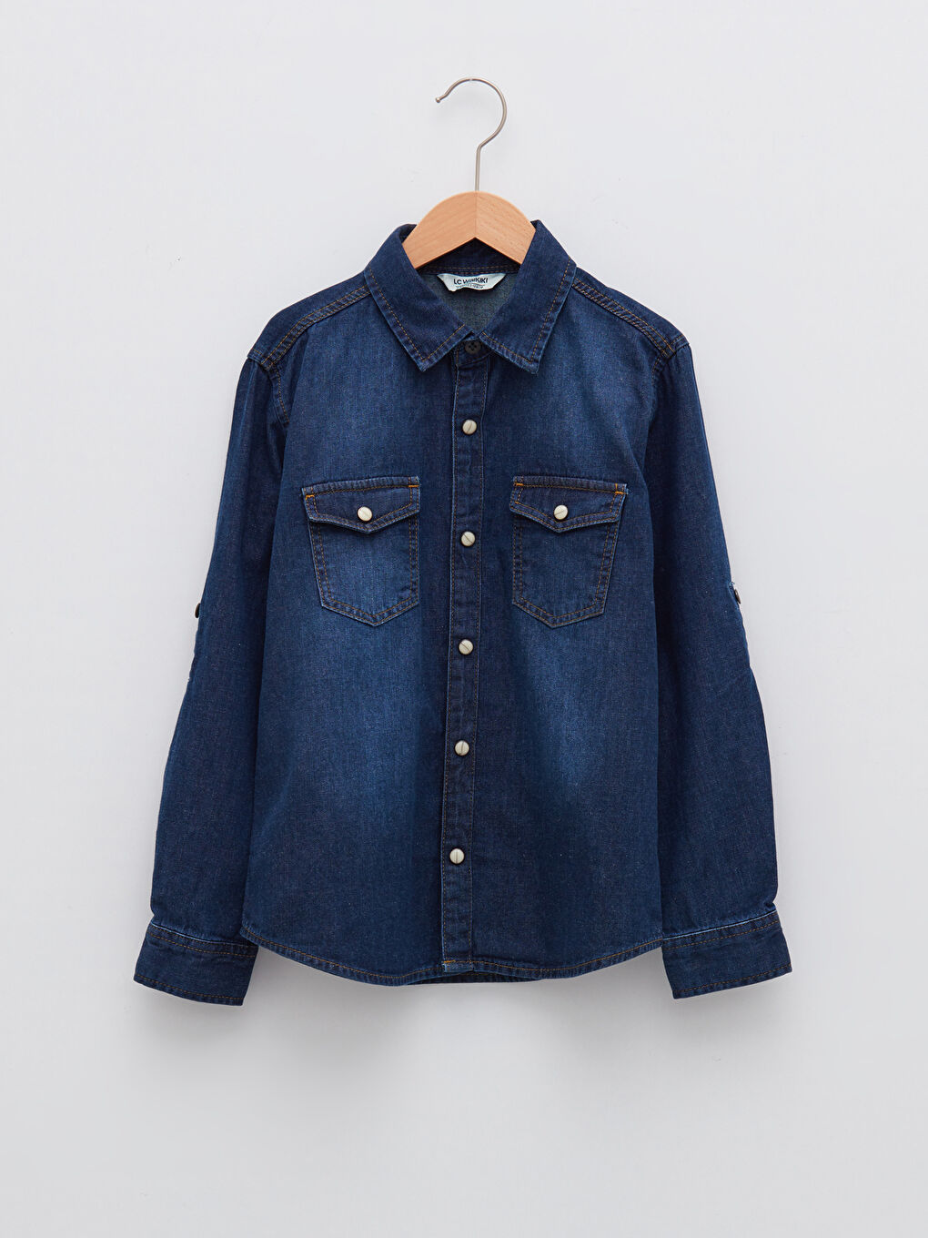 Basic Long Sleeve Boys' Denim Shirt