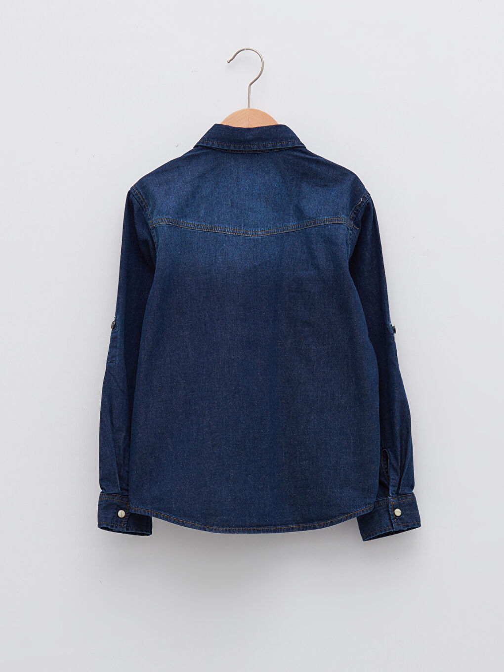 Basic Long Sleeve Boys' Denim Shirt-1