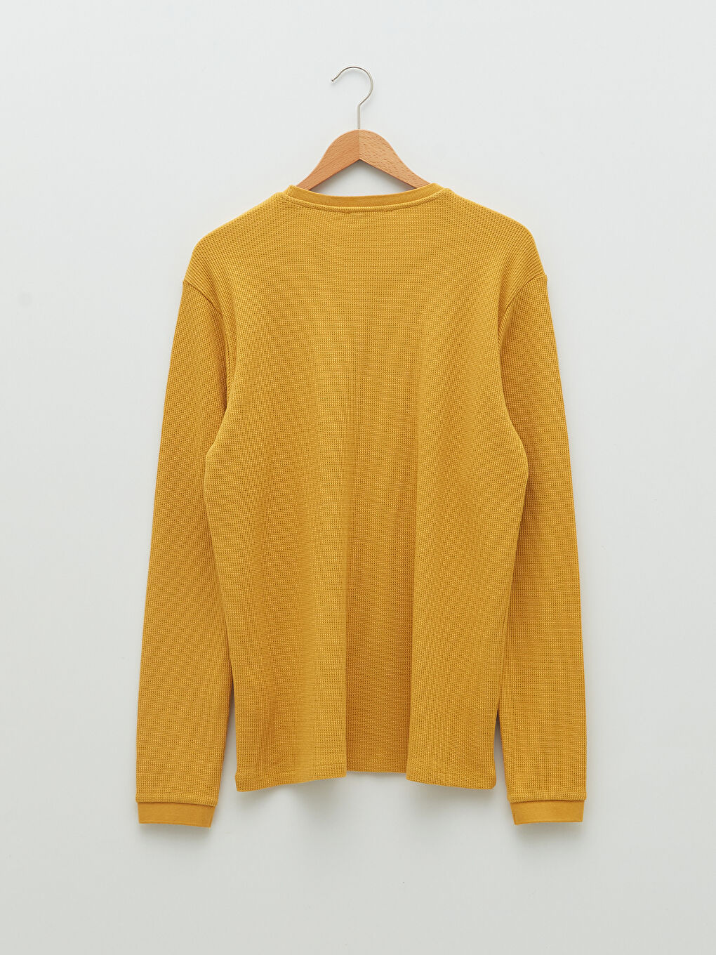 Sarı Bisiklet Yaka Uzun Kollu Erkek Tişört-6