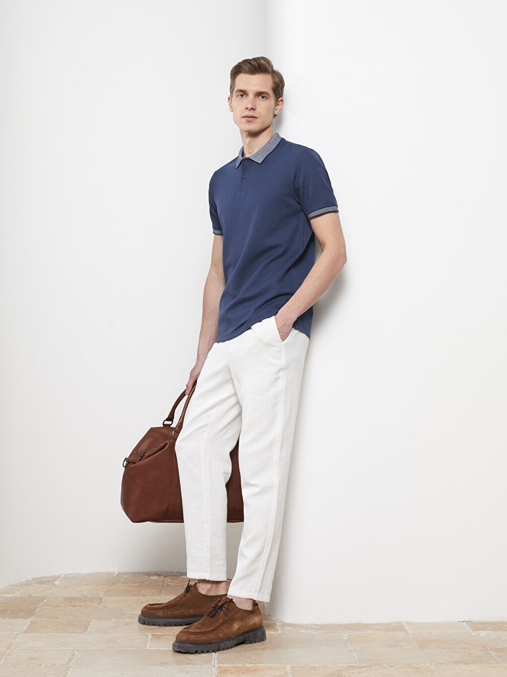 İndigo Polo Yaka Kısa Kollu Erkek Tişört