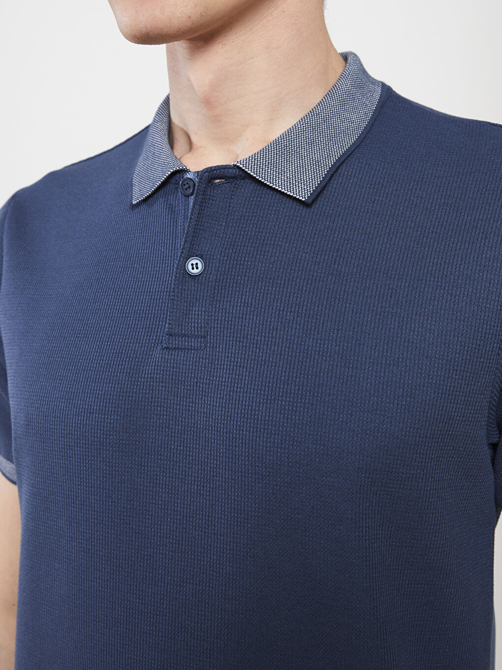 İndigo Polo Yaka Kısa Kollu Erkek Tişört-2