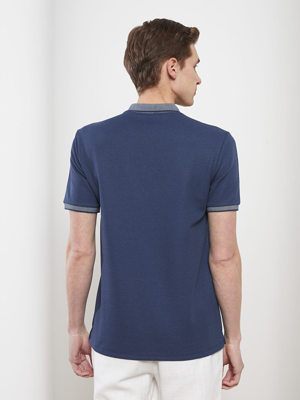 İndigo Polo Yaka Kısa Kollu Erkek Tişört-3