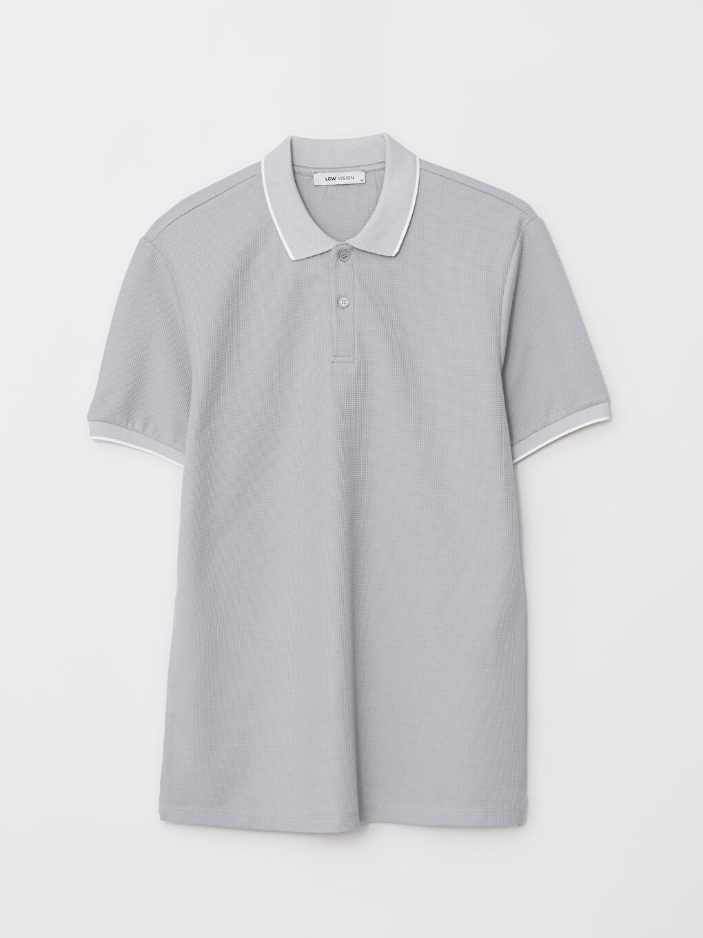 Gri Polo Yaka Kısa Kollu Erkek Tişört-5