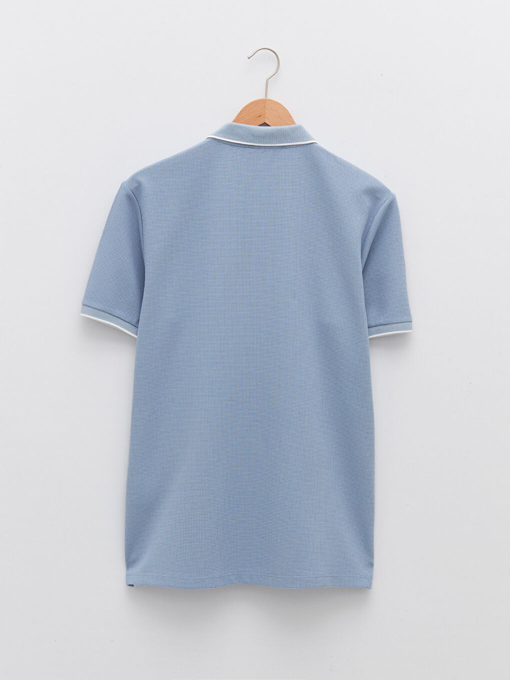 Mavi Polo Yaka Kısa Kollu Erkek Tişört-6