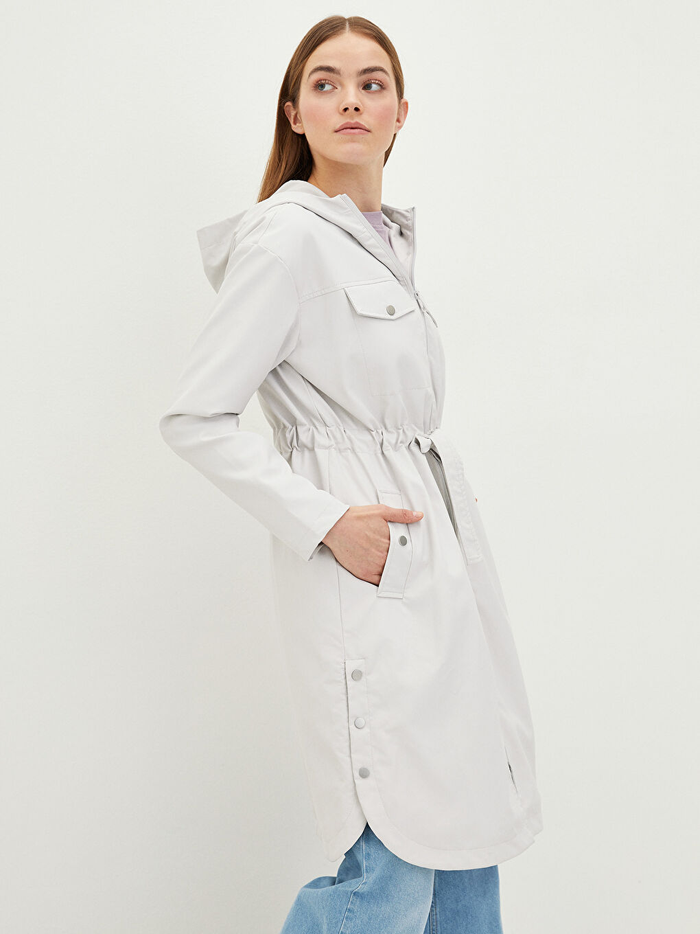 LCW Modest Women's Hooded Plain Coat -S20979Z8-RTU